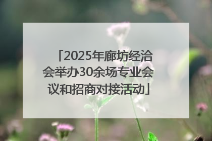 2025年廊坊经洽会举办30余场专业会议和招商对接活动