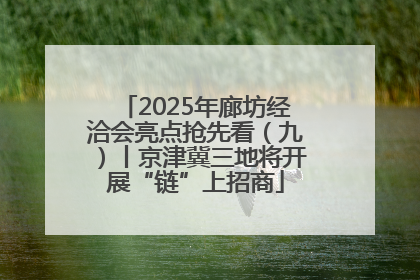 2025年廊坊经洽会亮点抢先看（九）丨京津冀三地将开展“链”上招商