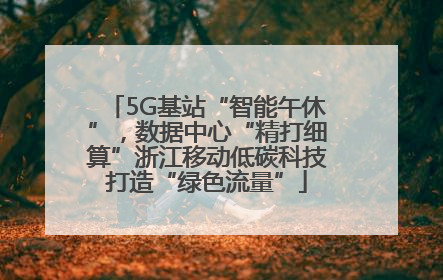 5G基站“智能午休”，数据中心“精打细算”浙江移动低碳科技打造“绿色流量”