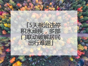 5天根治违停积水顽疾，多部门联动破解居民出行难题