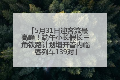 5月31日迎客流最高峰！端午小长假长三角铁路计划增开管内临客列车139对