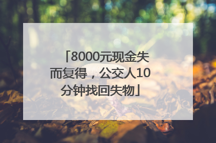 8000元现金失而复得，公交人10分钟找回失物