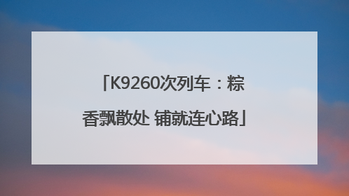 K9260次列车：粽香飘散处 铺就连心路